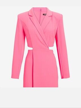 Express Pink Tailored Wrap Dress